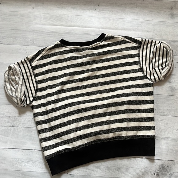 Armani Exchange Striped Short Sleeve Sweatshirt XS - Picture 2 of 5